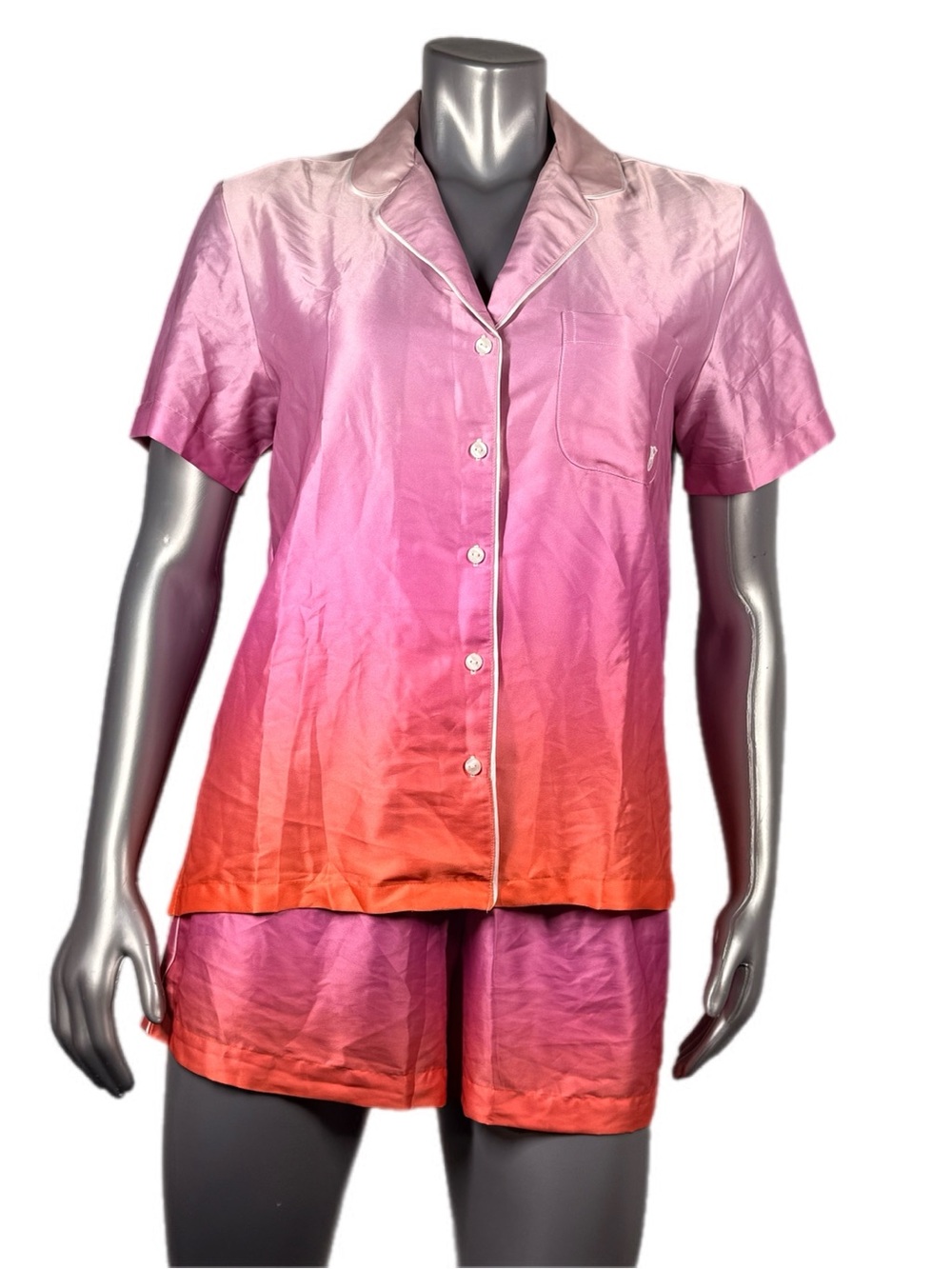 Victoria's Secret | Signature Satin Short Pajama Set Pink Orange Ombre - Picture 7 of 13